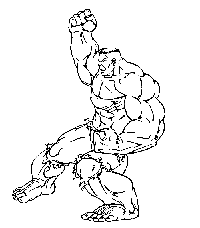 coloriage hulk lutte